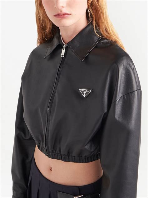 prada womens fitted jackets|Prada leather jacket women's.